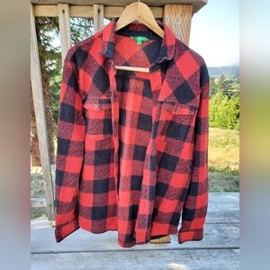 dip Red and Black Casual Button Down Shirt